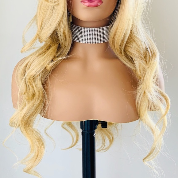 Gorgeous Ombre Blonde Versatile 13x4 Lace Front Premium Fiber Wig for Daily Wear - Picture 8 of 10